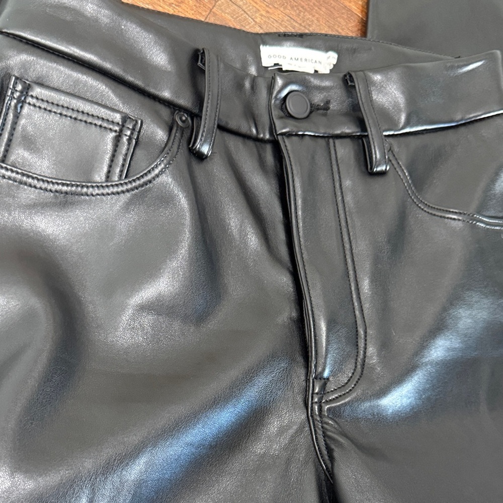 Good American Black Leather Leggings - Picture 3 of 7